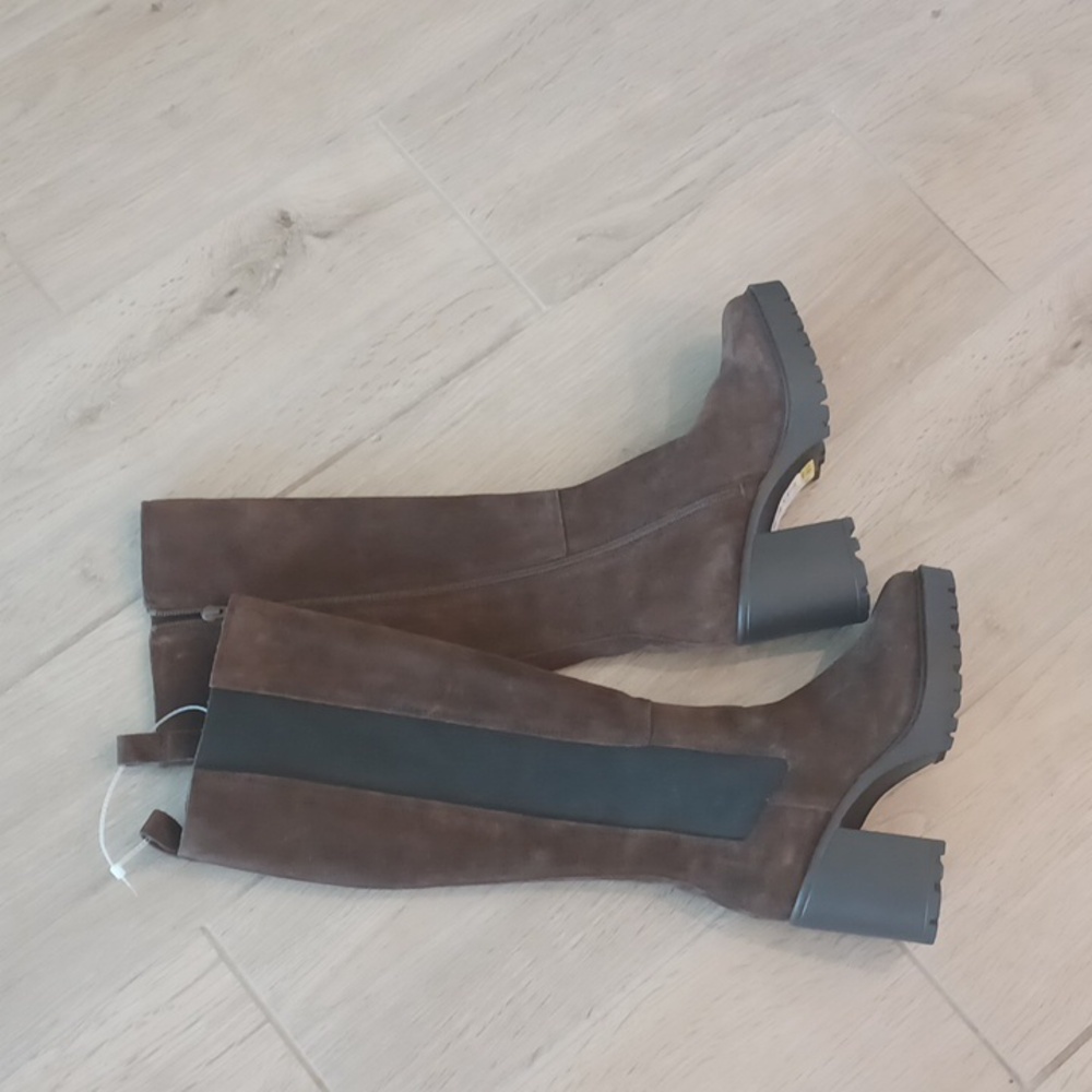 Steve Madden Dark Brown Suede Knee-High Heeled Boots